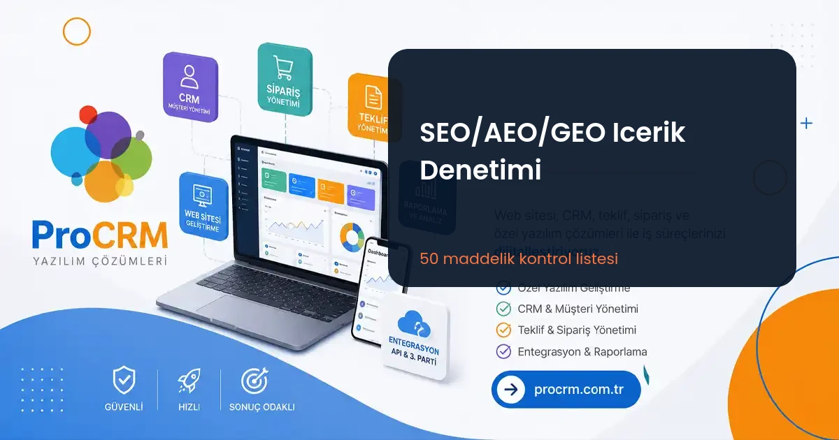 SEO/AEO/GEO İçerik Denetim Checklist’i: 50 Madde